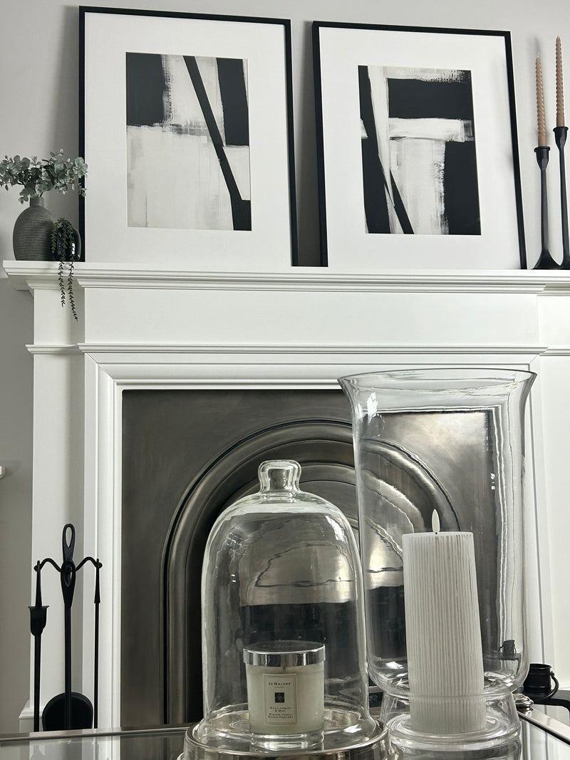 Set of two Monochrome frame frame mounted Graphic Serenity pictures