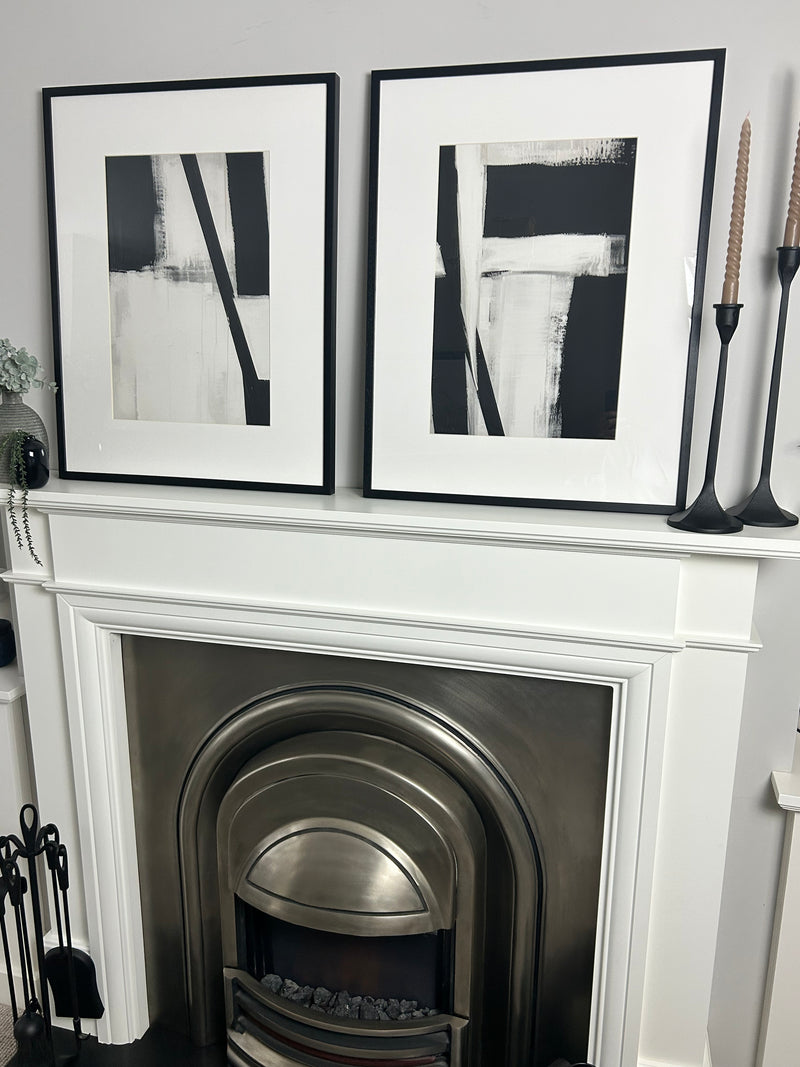 Set of two Monochrome frame frame mounted Graphic Serenity pictures