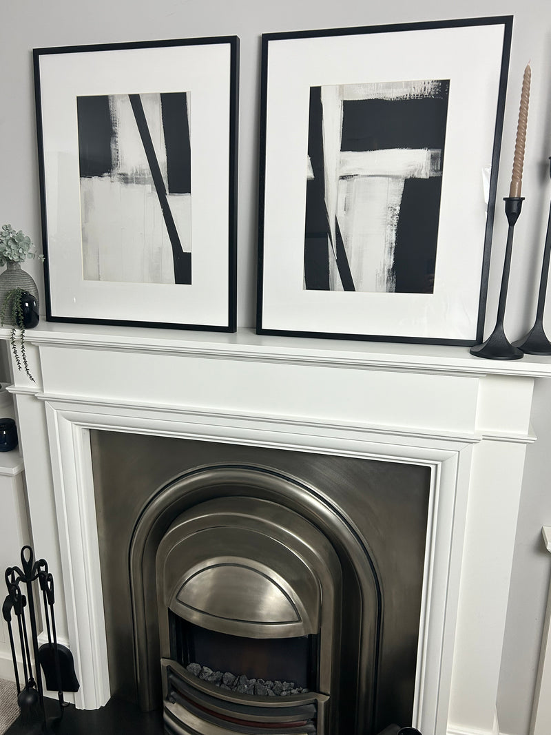 Set of two Monochrome frame frame mounted Graphic Serenity pictures