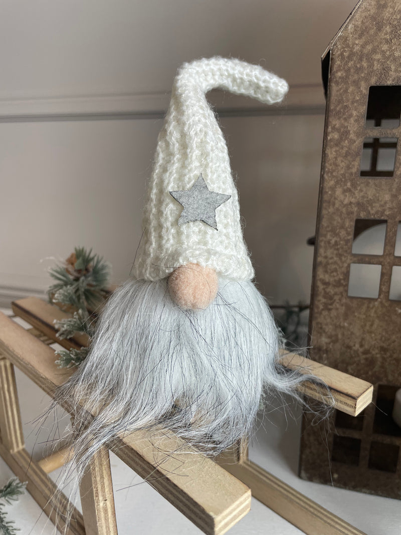 Knitted Gonk gnome in star hat 3 colours