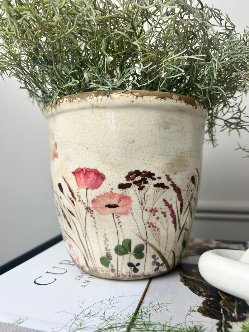 Meadow Detail Rustic Plant Pot 14cm