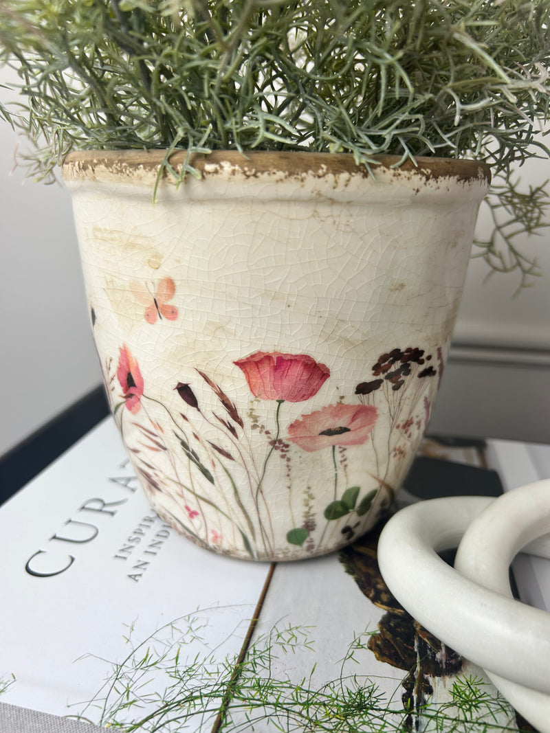 Meadow Detail Rustic Plant Pot 14cm