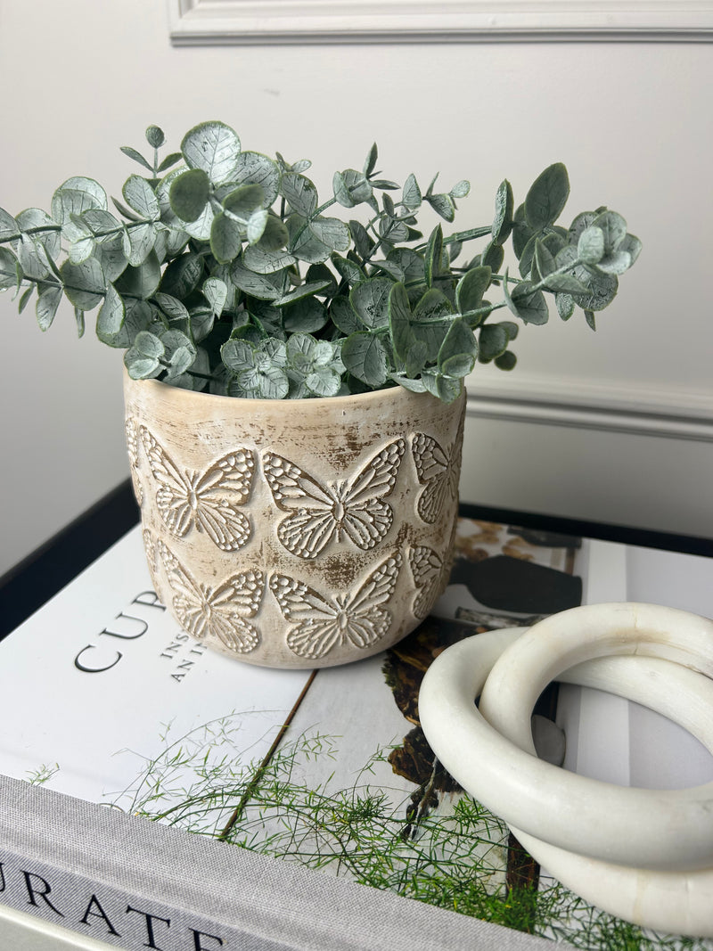 Grey & White Ceramic Dutch Plant Pots 6 Patterns
