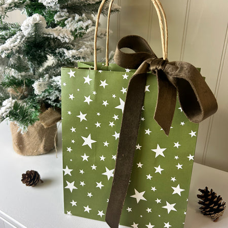Green star paper bag 20cm