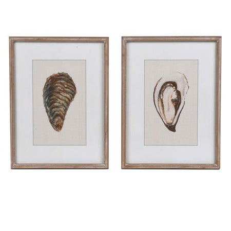 Oyster Shell Light Wood Framed Prints, 2 Styles