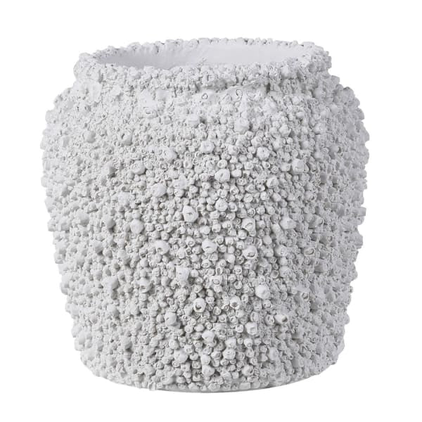 White Barnacle coral Textured chunky Vase 24cm Tall