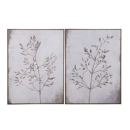 Neutral Autumnal Trees framed Hessian Canvas 2 styles