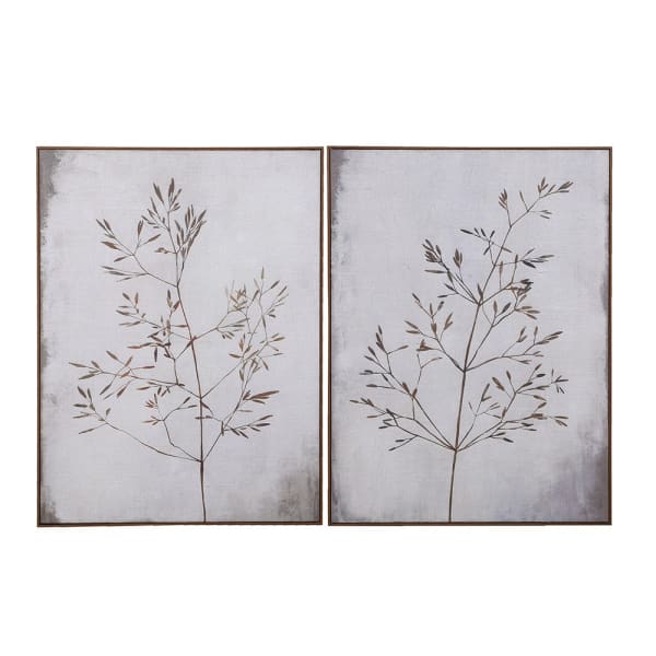 Neutral Autumnal Trees framed Hessian Canvas 2 styles