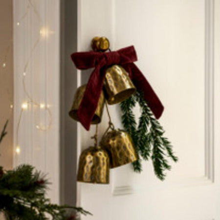 Arrington Hammered Hanging Bells on Jute Rope