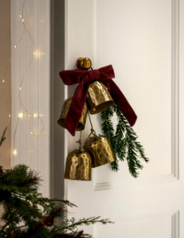 Arrington Hammered Hanging Bells on Jute Rope