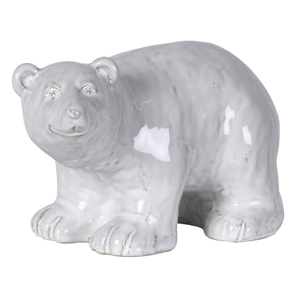 Large Rustic glaze White Ceramic Polar Bear Ornament