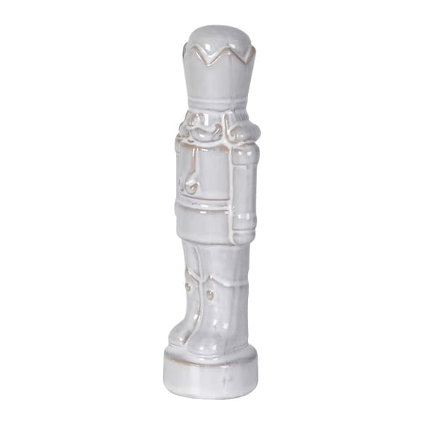 Rustic glaze White Ceramic Nutcracker Soldier 20cm