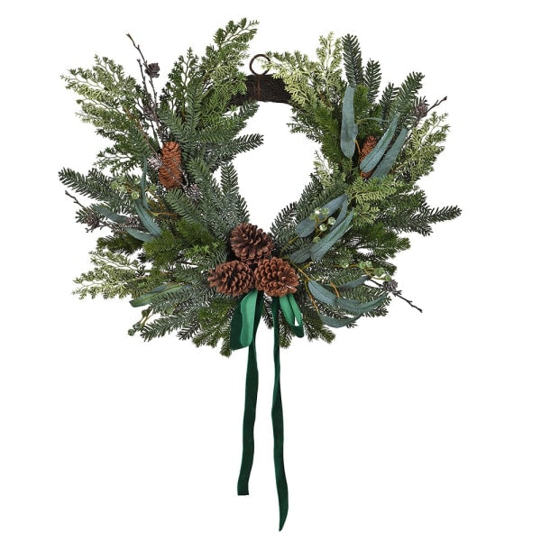 Pine Foliage Bow Wreath 60cm