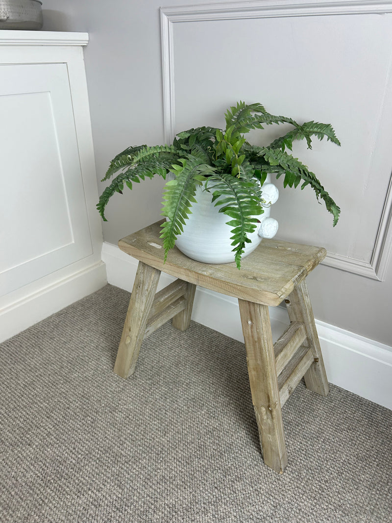 Rustic wooden bench stool