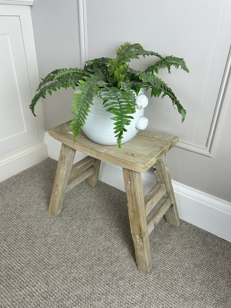 Rustic wooden bench stool