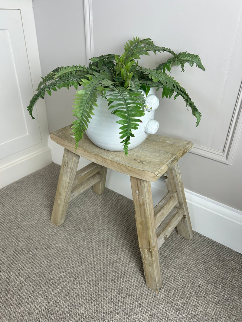 Rustic wooden bench stool