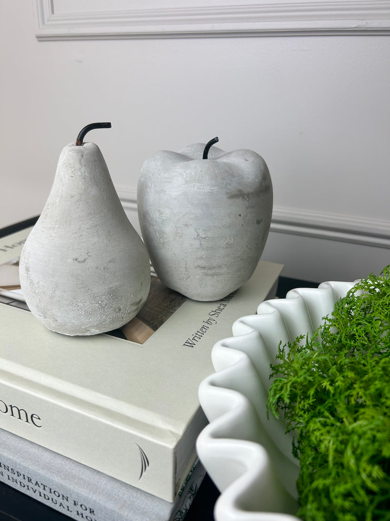 Cement stone Apple and Pear set
