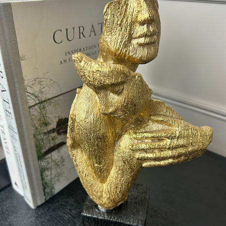 Gold hugging couple statue sculpture figurine ornament 32cm