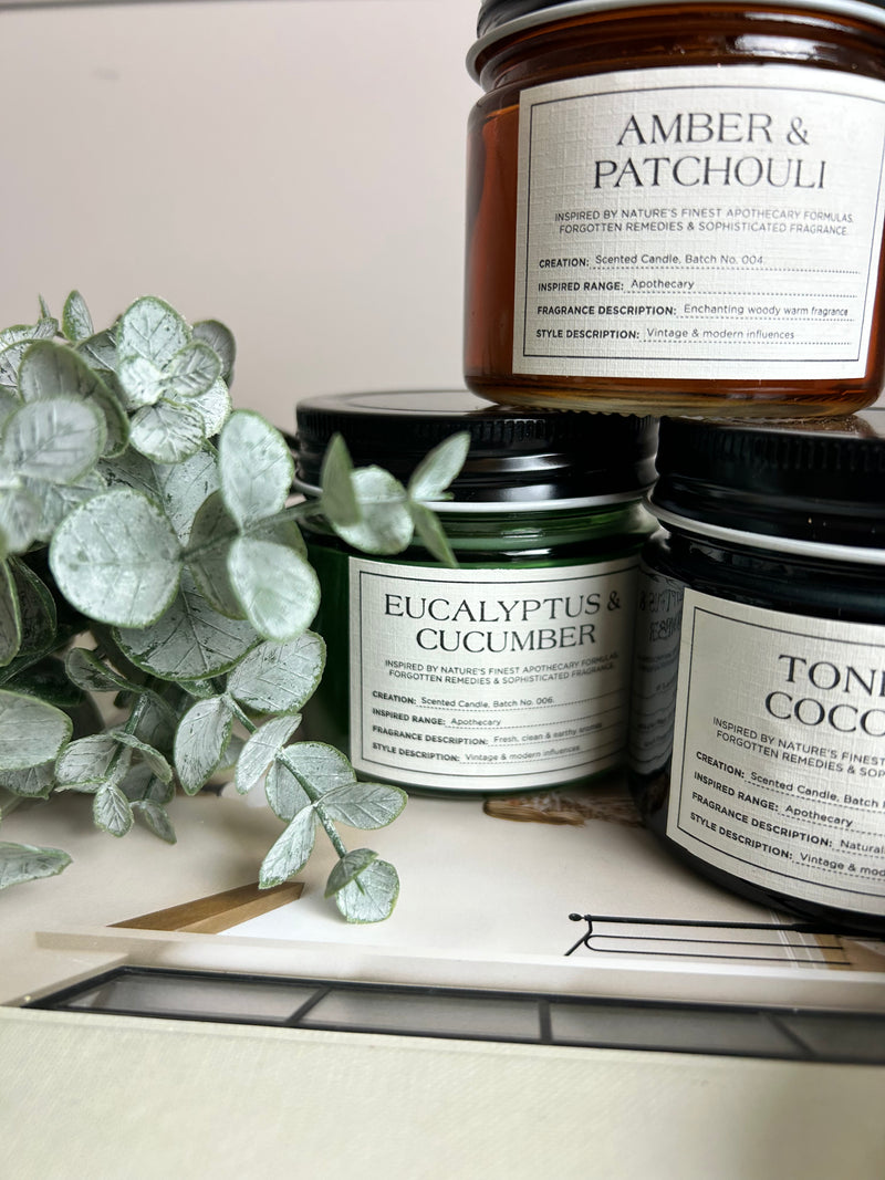 Glass metal lid candle filled jars 3 scents