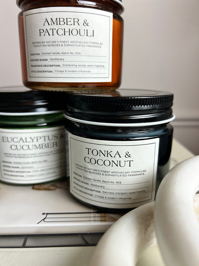 Glass metal lid candle filled jars 3 scents