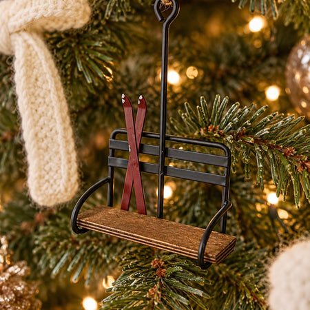 Hanging ski lift decoration