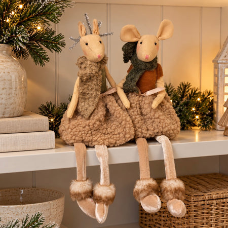 Cute mice sitting decorations 2 styles