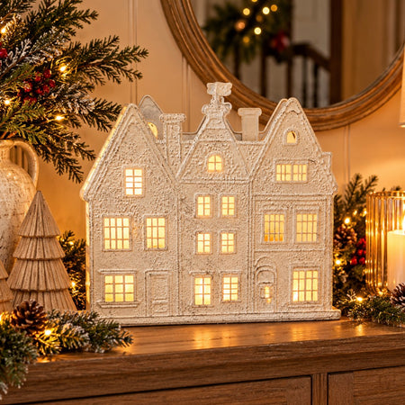Large white metal Manor House candle holder