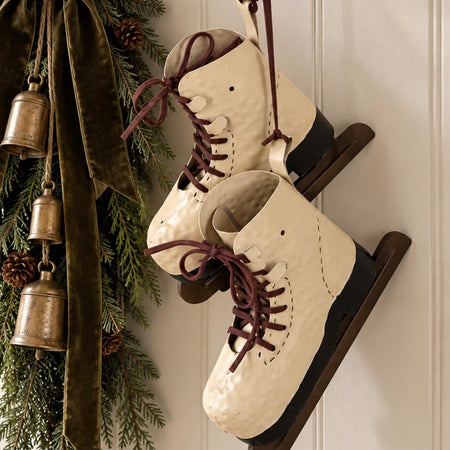 Large metal hanging skating boots 36cm long