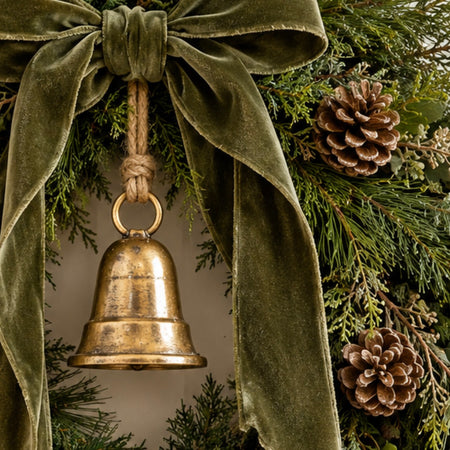 Hanging brass gold bell 9cm