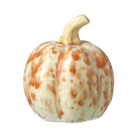 Speckled Glazed Orange Ceramic Pumpkin 9cm