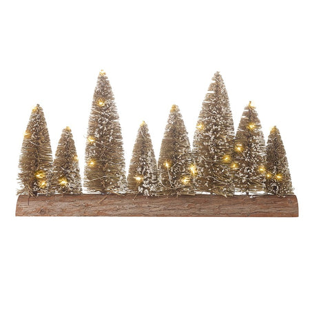 Brown Bristle Brush LED Christmas Tree long centre piece Arrangement