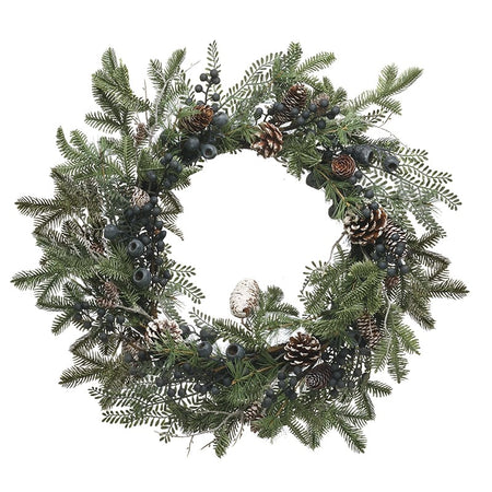 Pinecone blueberry and eucalyptus wreath 56cm