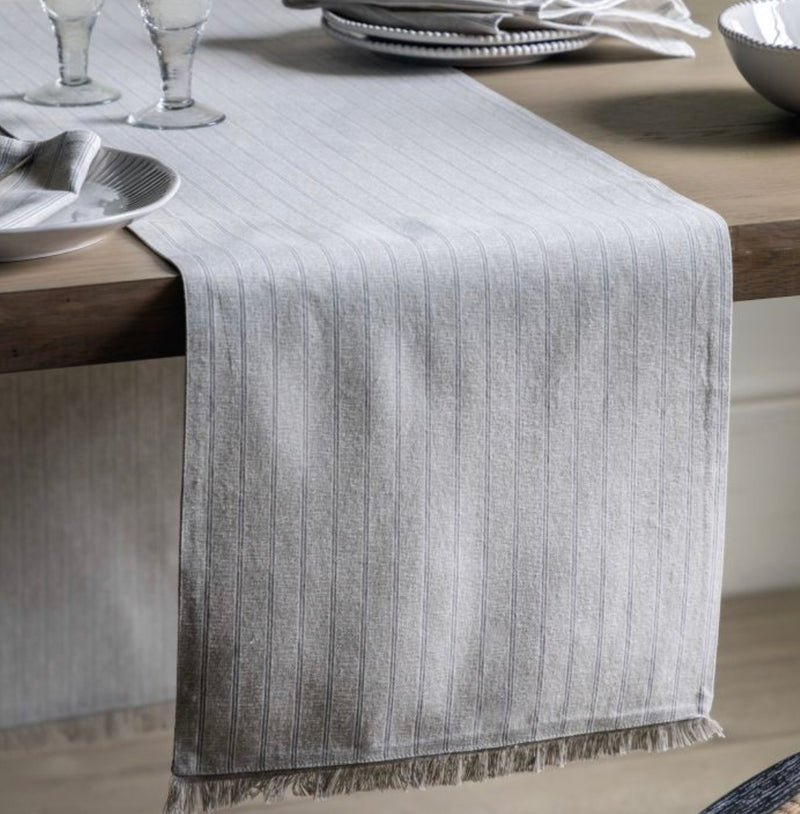 Natural stripe table runner 250cm and 180cm