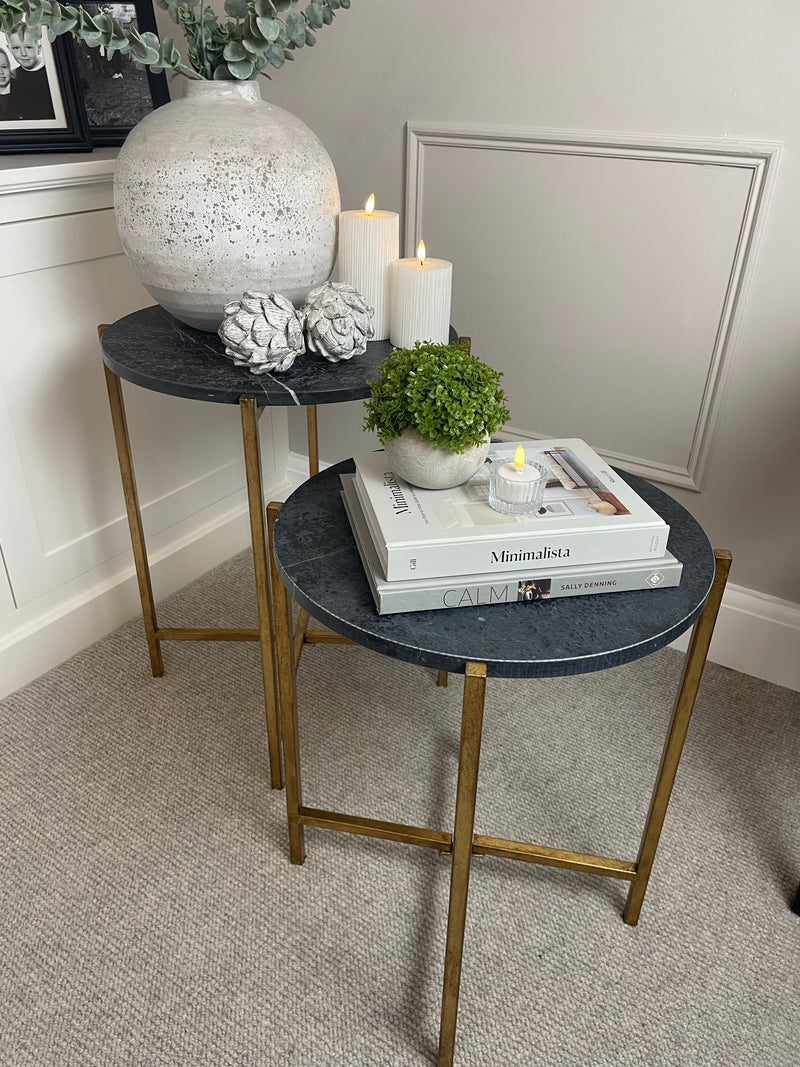 Gold table online with marble top