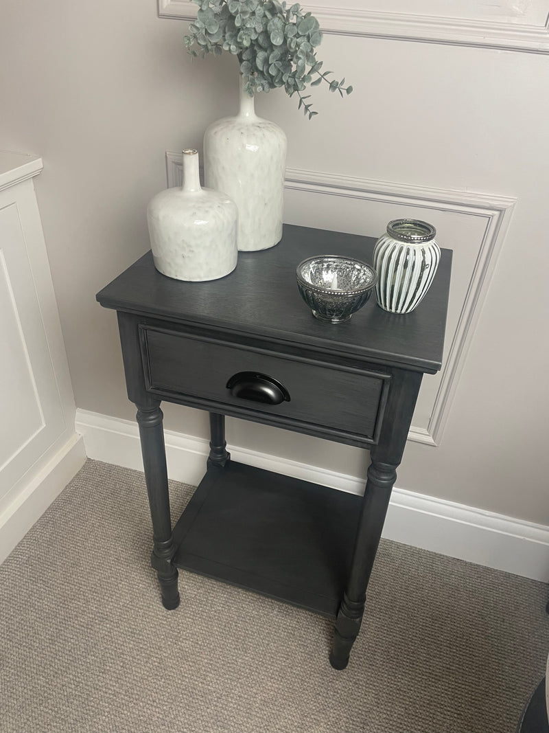 Silver side table with drawer deals