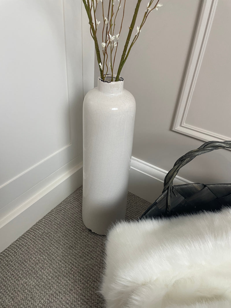 Garda Raine tall slim vase with crackle glaze