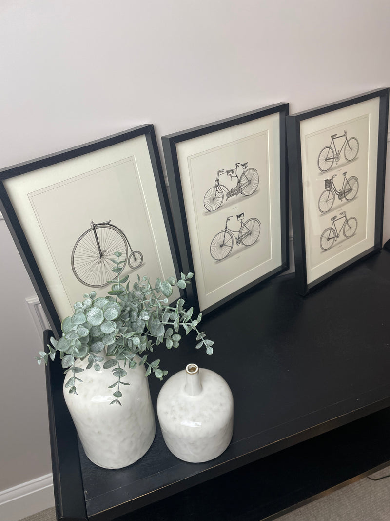 Set of 3 bicycle bike framed prints