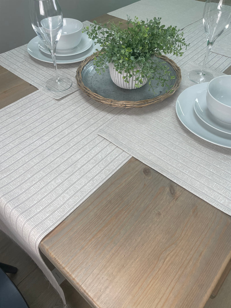 Natural stripe placemats x4