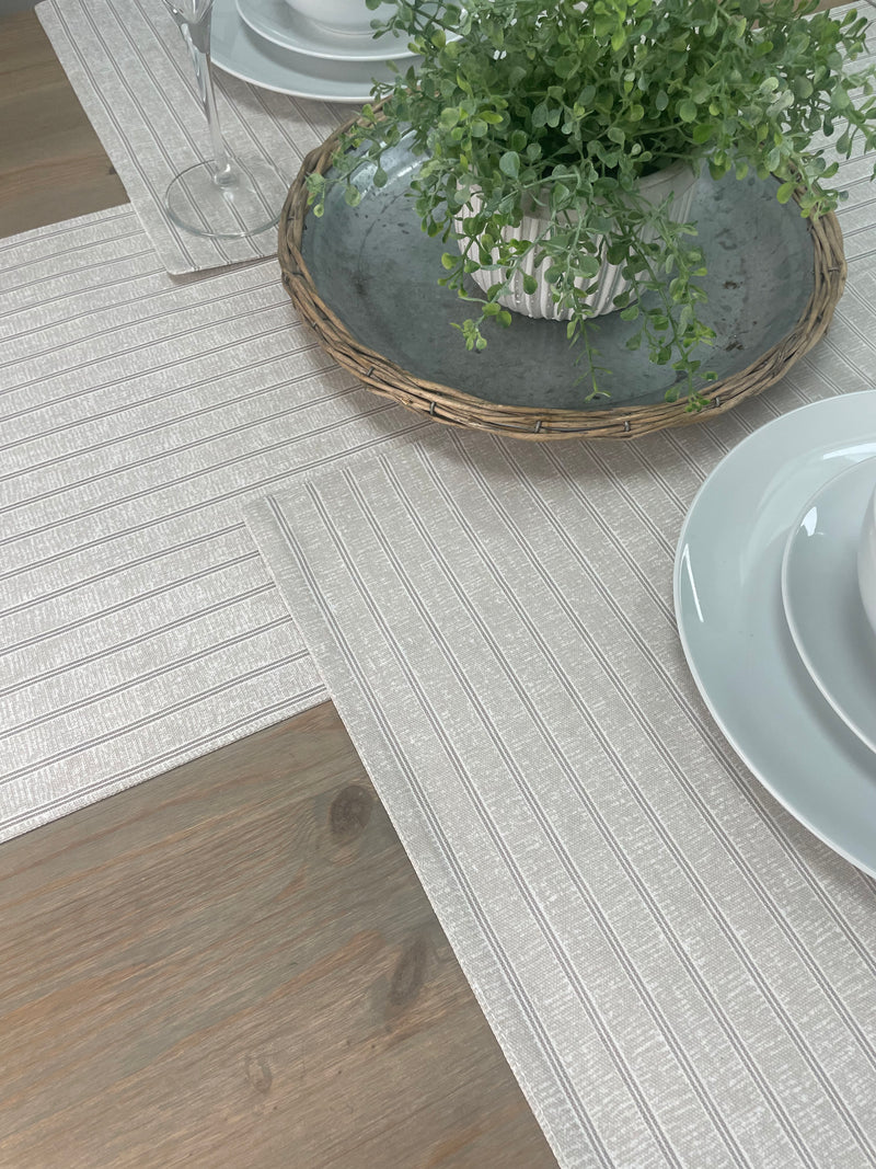 Natural stripe placemats x4