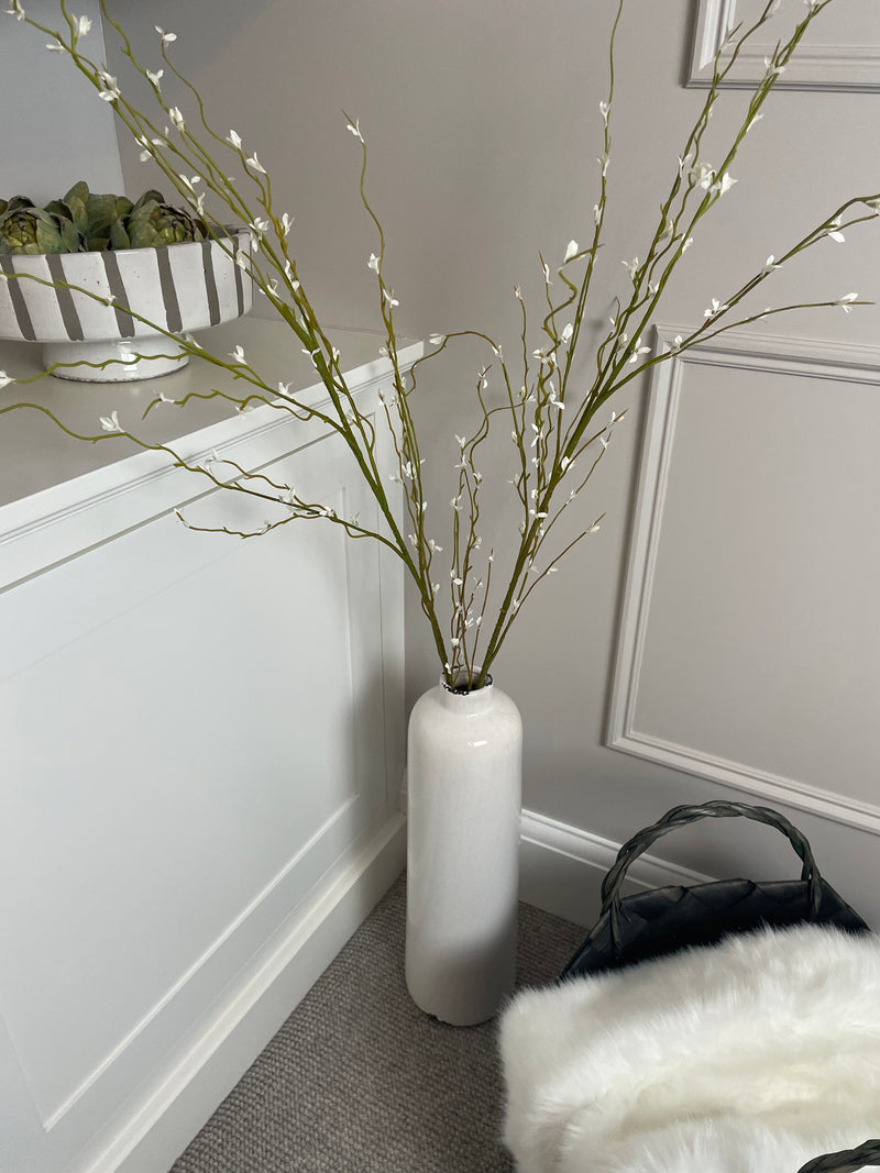 Garda Raine tall slim vase with crackle glaze