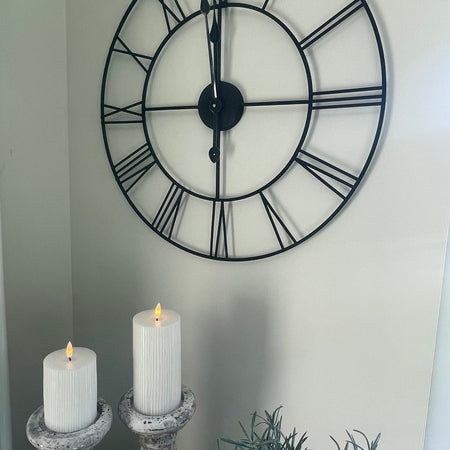Black Roman Numeral skeleton 60cm Clock