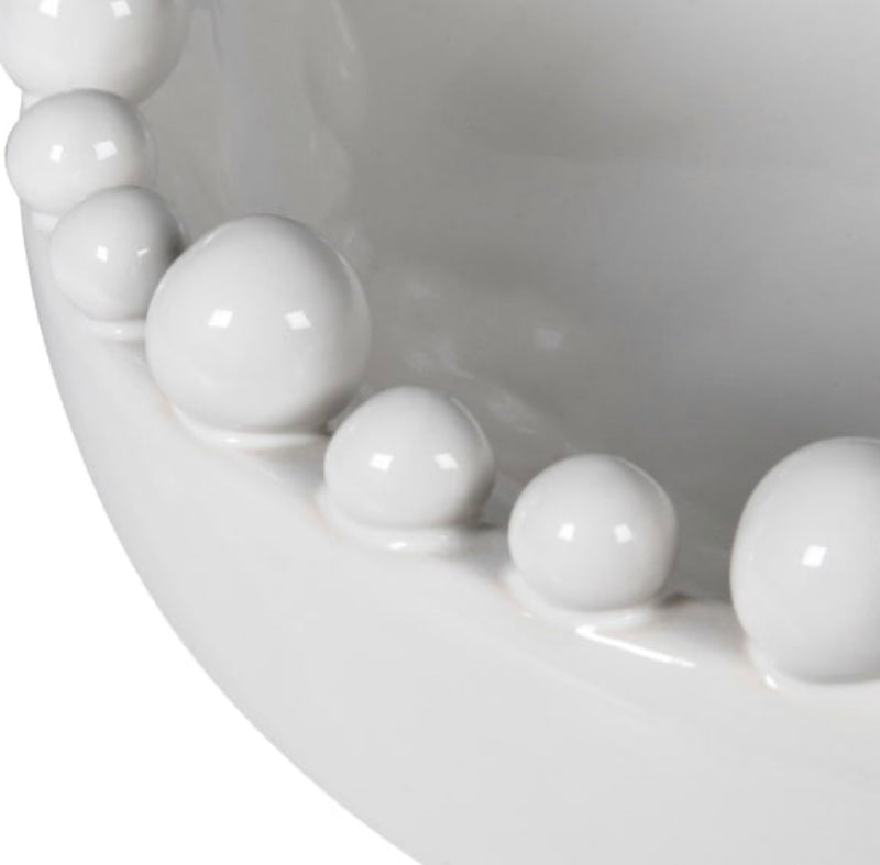 Matt White ceramic large bobble bowl