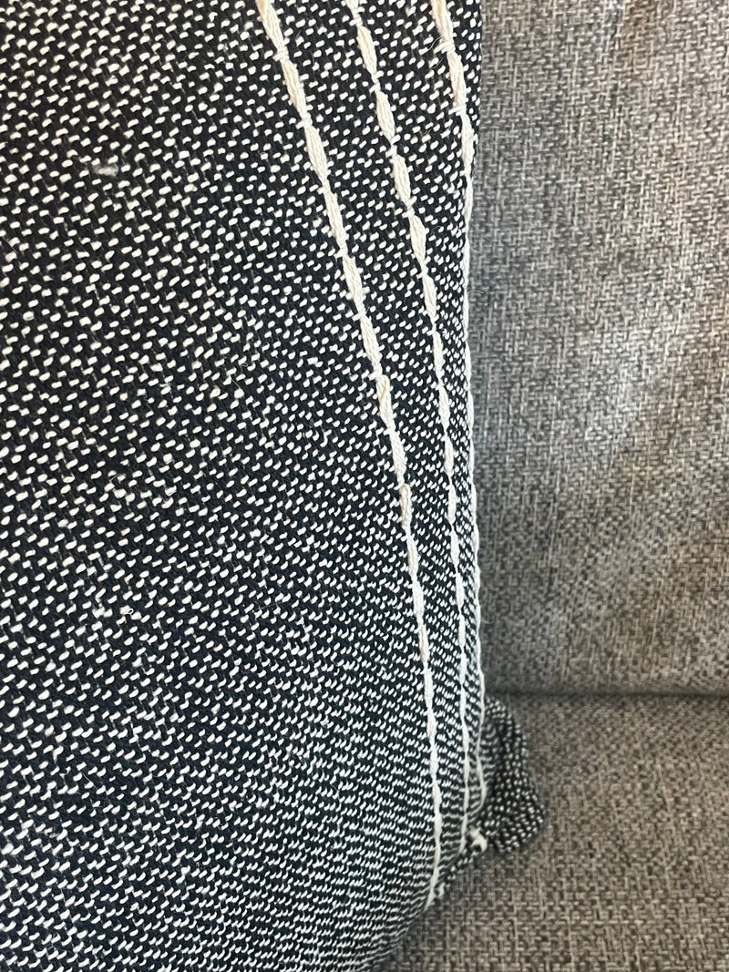 Black Natural Weave Cushion 50x50cm