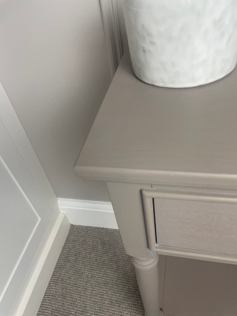 Taupe Side Table With Drawer