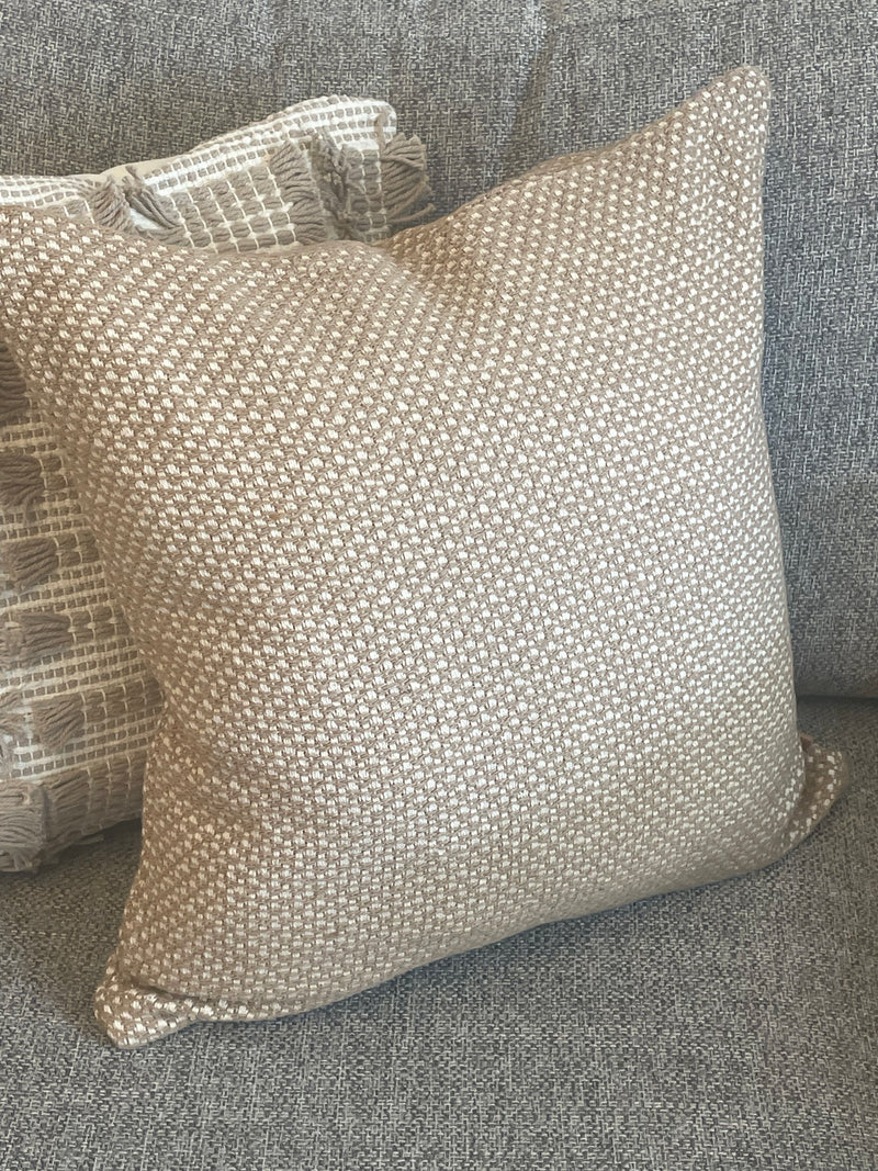 Natural Beige textured Cream Weaved Cushion 50x50cm