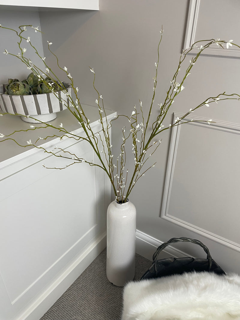 Garda Raine tall slim vase with crackle glaze