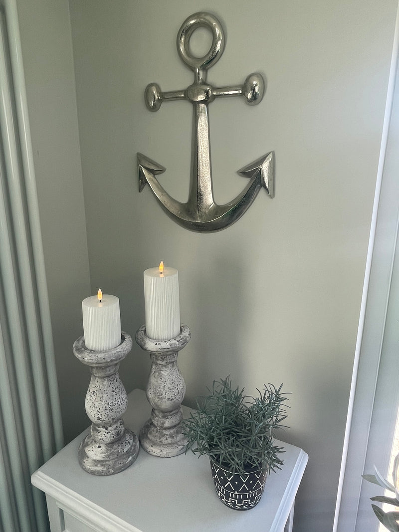 Large Silver Anchor wall decoration