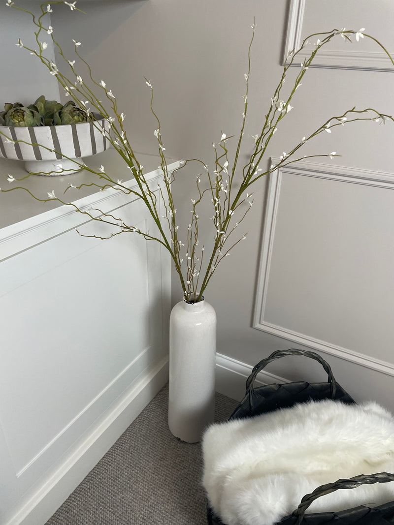Garda Raine tall slim vase with crackle glaze