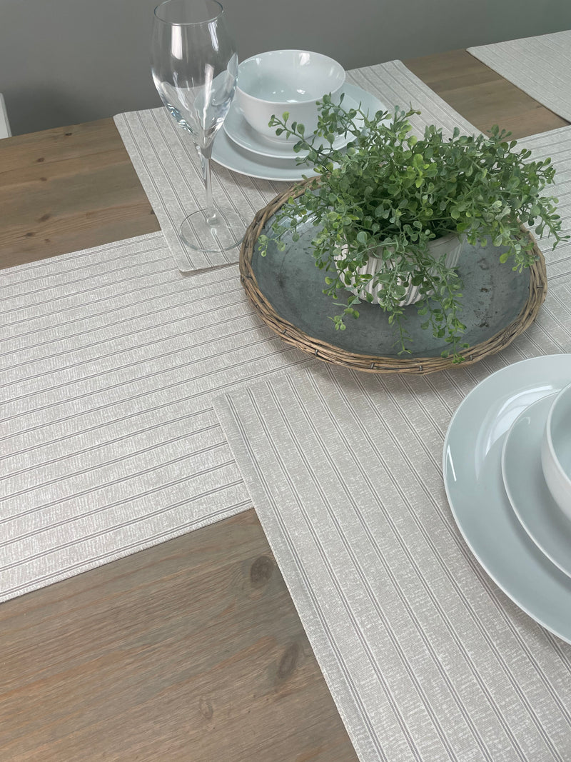 Natural stripe placemats x4