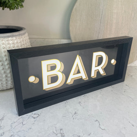 Black and Gold Hanging Bar Wall Plaque